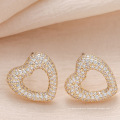 blingbling diamond elegant earrings jewelry for women 2021,trendy copper stud earrings